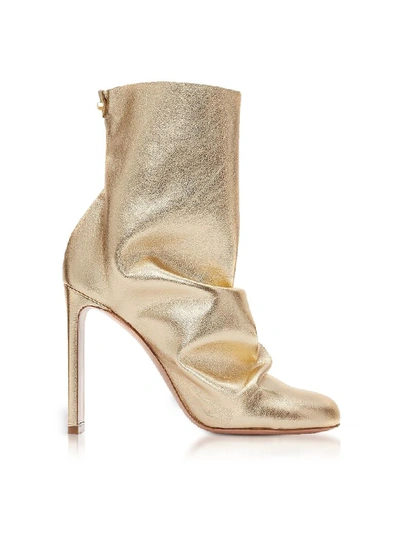 Shop Nicholas Kirkwood Light Gold Metallic Nappa 105mm Darcy Ankle Boots