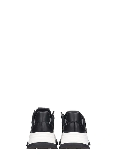 Shop Cinzia Araia Sneakers In Black Leather And Fabric