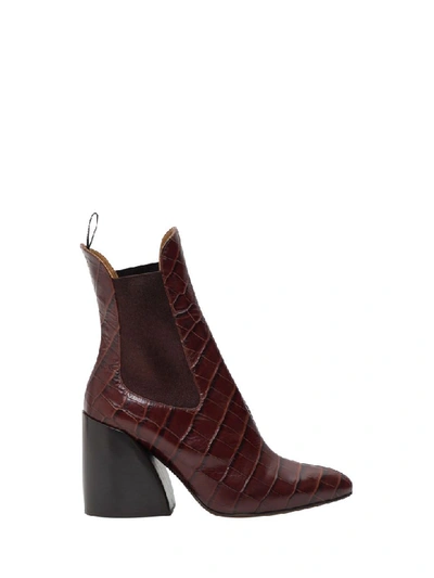 Shop Chloé Wave Chelsea Ankle Boots In Marrone