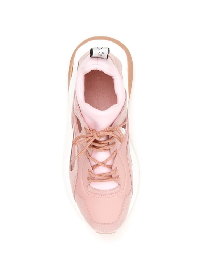 Shop Stella Mccartney Cut-out Eclypse Sneakers In Trose Mros Mon Wg Bk (pink)
