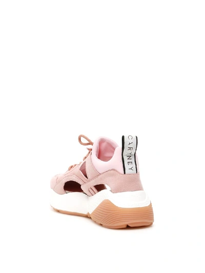 Shop Stella Mccartney Cut-out Eclypse Sneakers In Trose Mros Mon Wg Bk (pink)