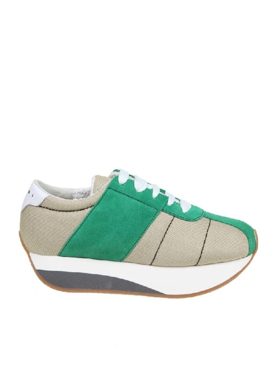 Shop Marni Sneakers Bigfoot In Cordura In Beige