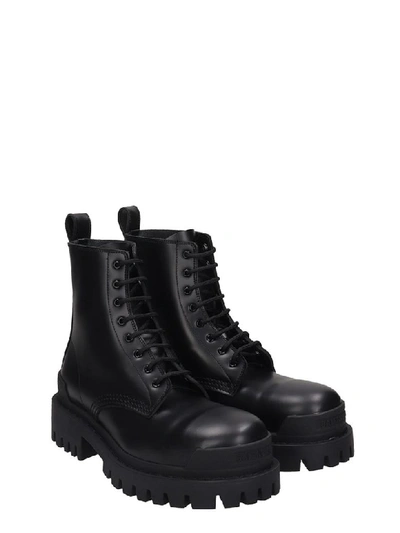 Shop Balenciaga Strike Combat Boots In Black Leather