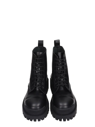 Shop Balenciaga Strike Combat Boots In Black Leather