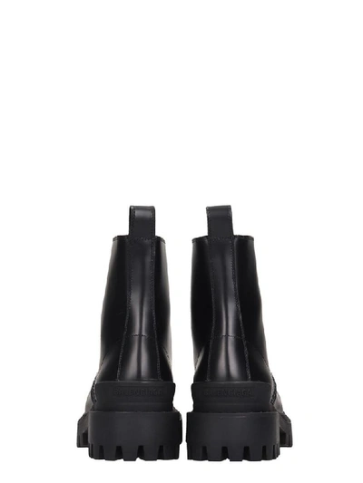 Shop Balenciaga Strike Combat Boots In Black Leather
