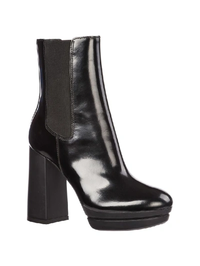 Shop Hogan H391 Heeled Ankle Boots In Nero