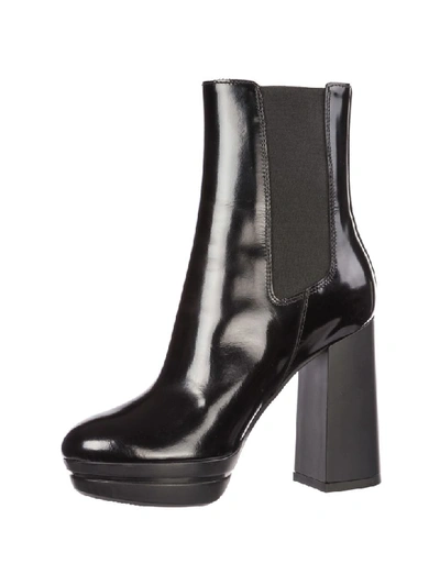 Shop Hogan H391 Heeled Ankle Boots In Nero