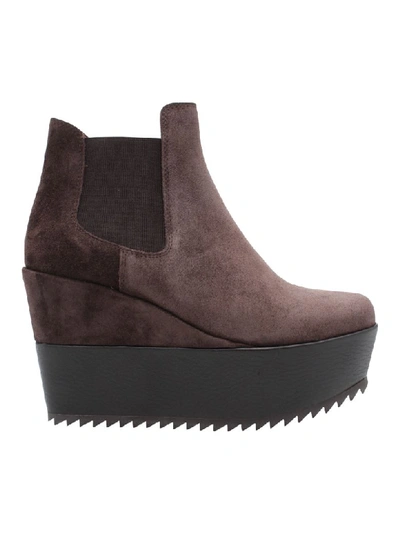 Shop Pedro Garcia Leather Wedges In Brown