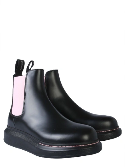 Shop Alexander Mcqueen Chelsea Hybrid Boots In Nero