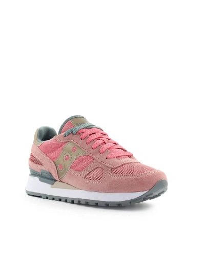 Shop Saucony Shadow Pink Gold Grey Sneaker In Pink / Tan / Grey (pink)