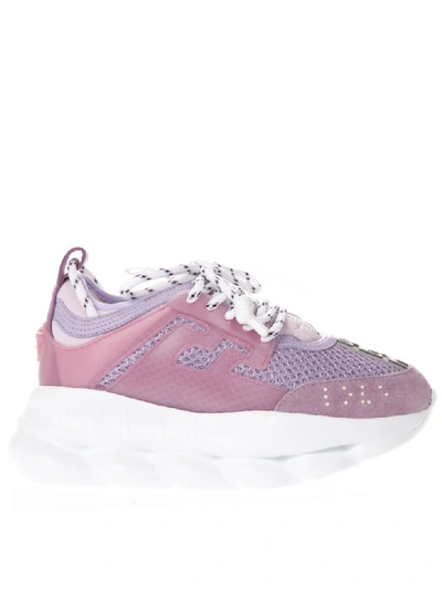 Shop Versace Pink High Sneakers