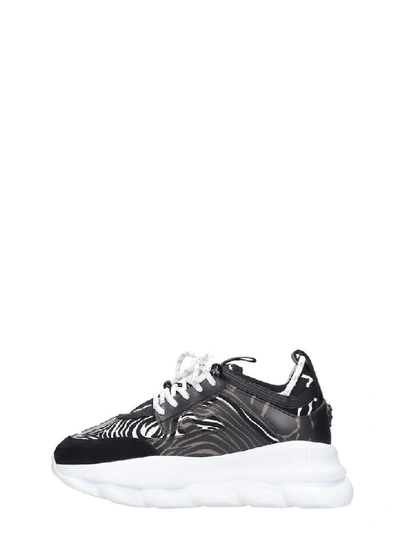 Shop Versace Sneakers In Black Tech/synthetic