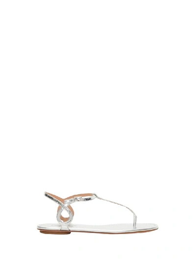 Shop Aquazzura Almost Bare Sandals In Argento