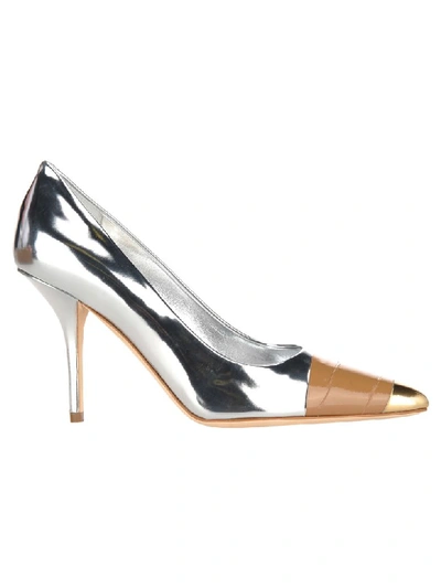 Shop Burberry Annalise Pumps In Silver