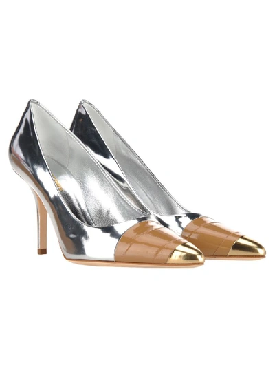 Shop Burberry Annalise Pumps In Silver