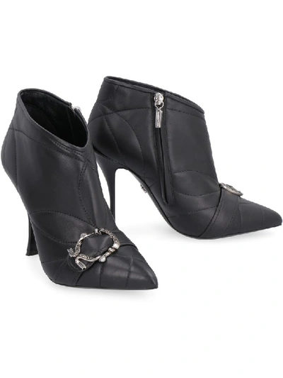 Shop Dolce & Gabbana Leather Pointy-toe Ankle-boots In Black