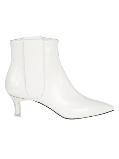 Shop Casadei Plexi Blade Heel Ankle Boots In Bianco