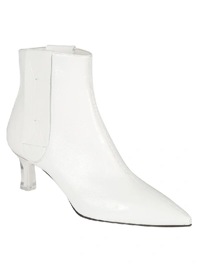 Shop Casadei Plexi Blade Heel Ankle Boots In Bianco
