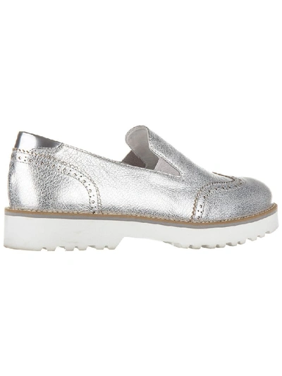 Shop Hogan H259 Slip-on Shoes In Argento