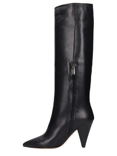 Shop The Seller High Heels Boots In Black Leather