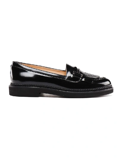 Shop Tod's Fringe Loafer In Nero