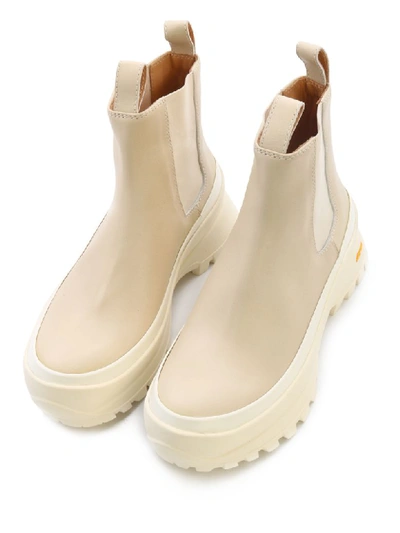 Shop Jil Sander Ankle Boot Beige Leather