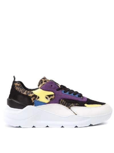 Date Multicolor Fuga Leopard Mesh & Suede Sneaker In Multicolor