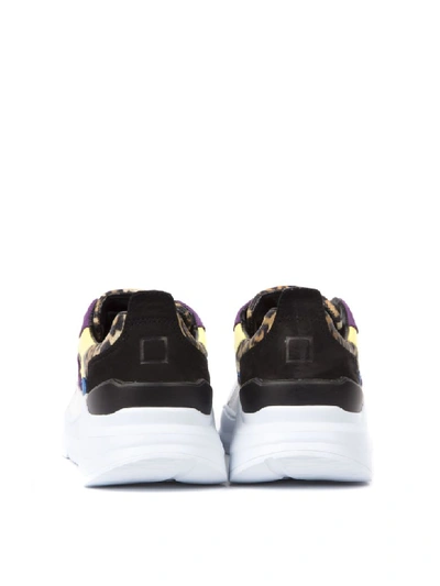 Date Multicolor Fuga Leopard Mesh & Suede Sneaker In Multicolor