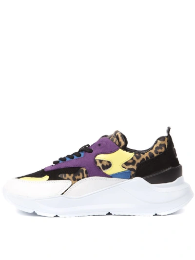 Date Multicolor Fuga Leopard Mesh & Suede Sneaker In Multicolor