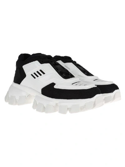 Shop Prada Cloudbust Thunder Knit Sneakers In White