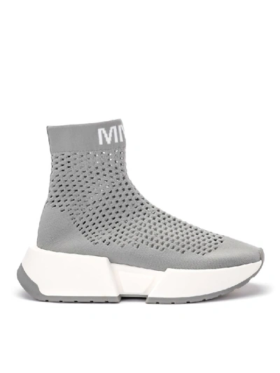 Shop Mm6 Maison Margiela Grey Pierced Socket Sneaker In Grigio