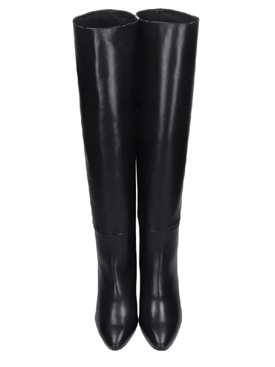 Shop Givenchy Triangle High High Heels Boots In Black Leather