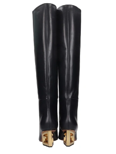 Shop Givenchy Triangle High High Heels Boots In Black Leather