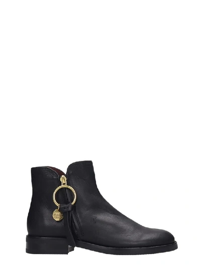 Shop See By Chloé Louise Low Heels Ankle Boots In Black Leather