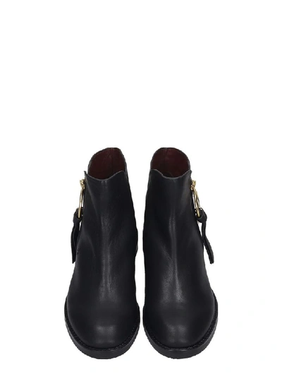 Shop See By Chloé Louise Low Heels Ankle Boots In Black Leather