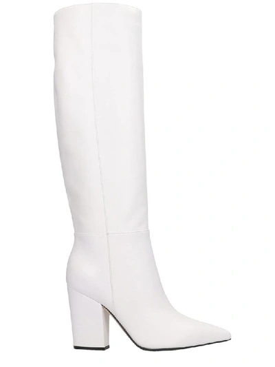 Shop Sergio Rossi Sergio 090 High Heels Boots In White Leather