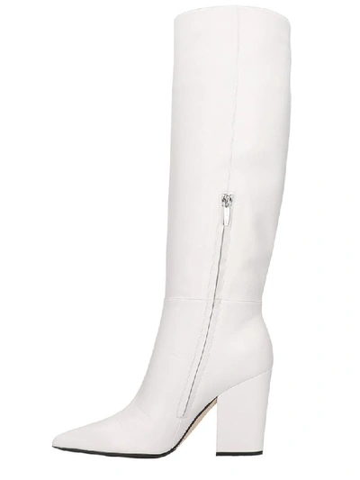 Shop Sergio Rossi Sergio 090 High Heels Boots In White Leather