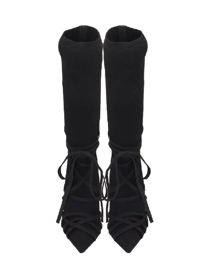 Shop Ben Taverniti Unravel Project High Heels Ankle Boots In Black Wool