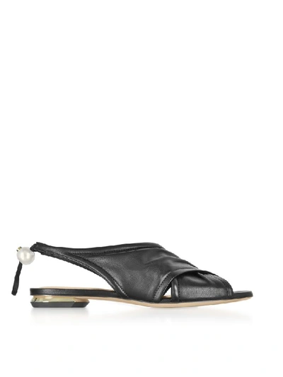 Shop Nicholas Kirkwood Black Nappa 10mm Delfi Sandals