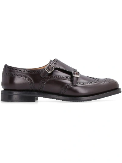 Shop Church's Lana R Monk-strap Leather Brogues In Burgundy