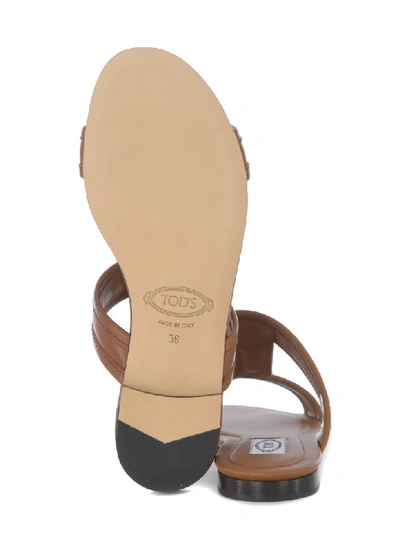 Shop Tod's Sandals In Cuoio