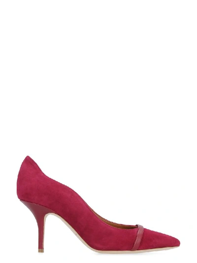 Shop Malone Souliers Maybelle Suede Ponty-toe Pumps In Burgundy