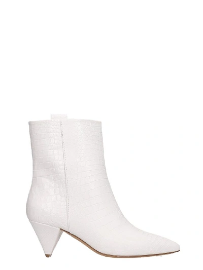 Shop The Seller High Heels Ankle Boots In White Leather