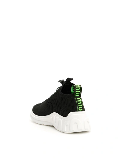 Shop Miu Miu Running Sneakers In Nero Verde Fluo (black)