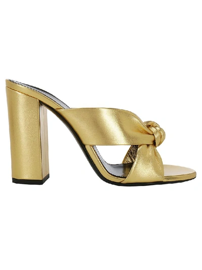 Shop Saint Laurent Loulou Sandals In Oro