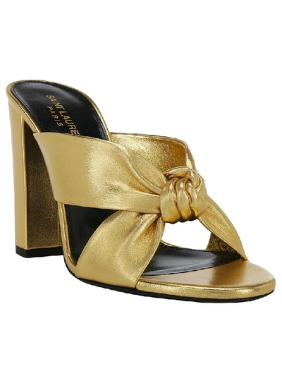 Shop Saint Laurent Loulou Sandals In Oro