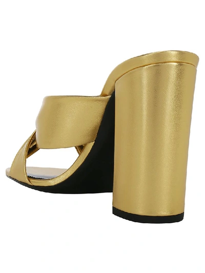 Shop Saint Laurent Loulou Sandals In Oro