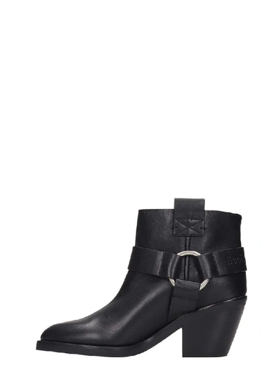 Shop See By Chloé Texan Ankle Boots In Black Leather