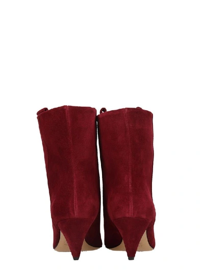 Shop The Seller High Heels Ankle Boots In Bordeaux Suede