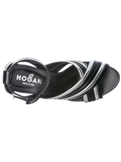 Shop Hogan H353 Sandals In Nero